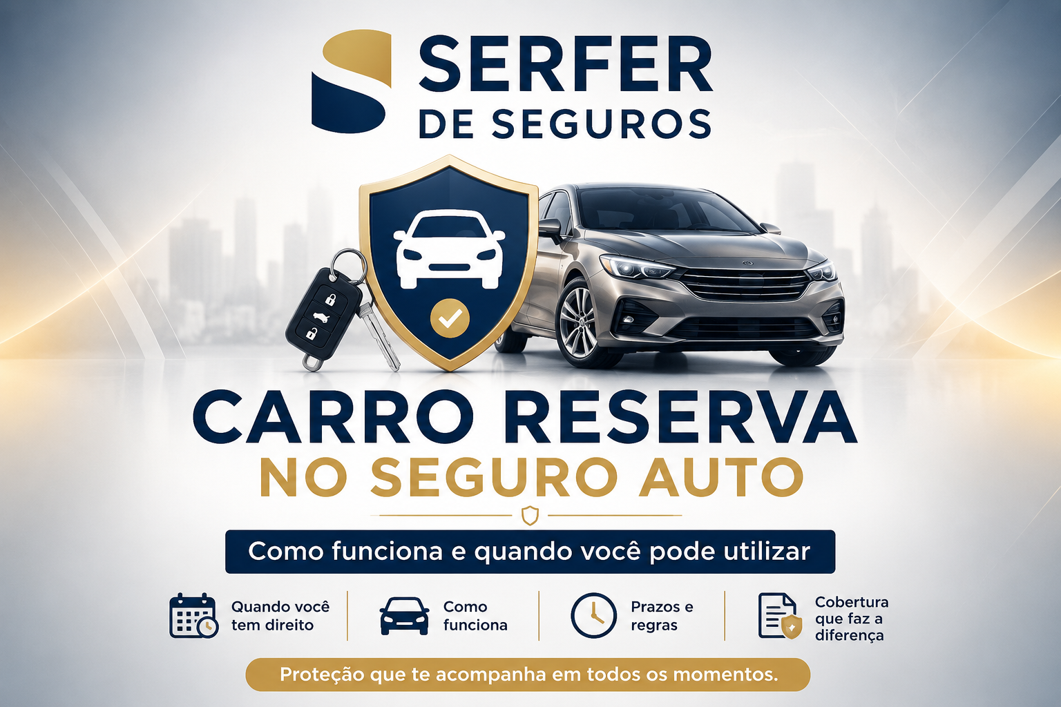 Carro reserva no seguro auto disponível durante reparo de veículo segurado